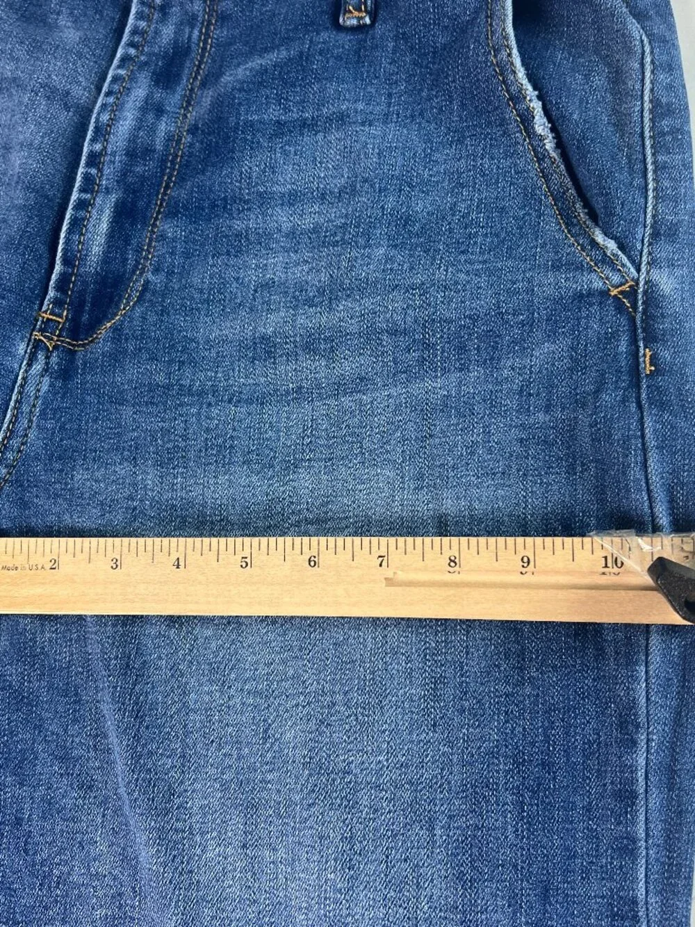 KanCan Jeans Junior's 31x31* Celine High Rise Wide Leg Blue Stretch Denim Tag 13